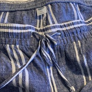 blue & white linen pants